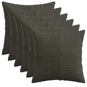 vidaXL Prevleka za blazino 6 pcs ALMELO Antracit 45 x 45 cm korduroy