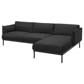 ÄPPLARYD Sofa trosed s lenjivcem, Gunnared crna/siva