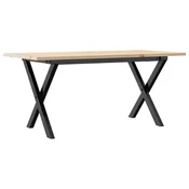 Vidaxl Klubska mizica X okvir 100x50x45 cm trdna borovina jeklo