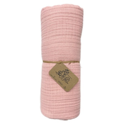 Deksi muslin prekrivac puder roze 120x120cm cetvoroslojni ( 3869 )