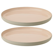 Jedilni krožnik EMMA, 24 cm, set 2 kosov, rožna, kamenina, Stelton