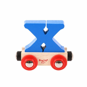 Leseni železniški tiri Bigjigs Rail Wagon - črka X