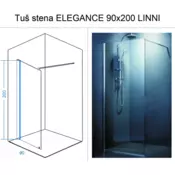 TUŠ STENA ELEGANCE 90X200 LINNI