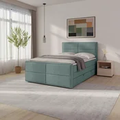 Livetastic BOXSPRING POSTELJA 120 cm  x 200 cm , les, kovina, umetna masa, tekstil modra