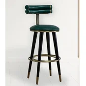 Casa Padrino luxury bar chair green/black/antique brass H. 98 cm - Hotel & bar furniture