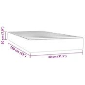 Vidaxl vidaXL Otroška vzmetnica z žepkastimi vzmetmi svetlo siva 80x160 cm žamet