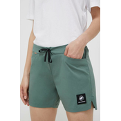 Kratke outdoor hlače Mammut Massone Light boja: zelena, glatki materijal, srednje visoki struk