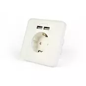 EnerGenie prikljucnica 2 x USB + CEE 7/3 2.4A Bela