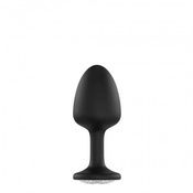 Dorcel Geisha Plug Diamond L - analni dildo s bijelim kamenjem (crno)