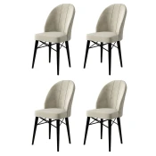 Hanah Home Set stolica Ritim, 44x96x42 cm, 4 komada, Krem-crne