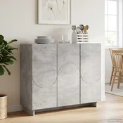 vidaXL Komoda Betonsko siva 85,5 x 31 x 75 cm Inženirski les