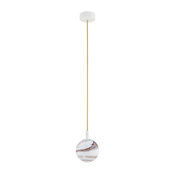 Argon 8451 - Lestenec na vrvici ALMIROS 1xE14/7W/230V pr. 12 cm bela/zlata