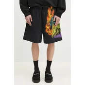 Bombažne kratke hlače Marcelo Burlon County Flame Comfy Sweatshort Black Red