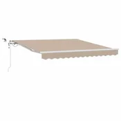 Vidaxl Tkanina za senčnik Bež 350 x 250 cm Poliester