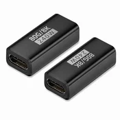 INF 2-Pack 240W 80Gbps USB-C ženski na ženski adapter, podpira 8K@60Hz video Black, (5000291571)