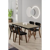 Hanah Home Trpezarijski set, 5 komada, Crni