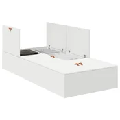 Vidaxl Postelja z dodatnim prostorom za shranjevanje Bela 100 x 200 cm