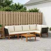 vidaXL 6 pcs Masivno akacijevo les in vrv Naravna