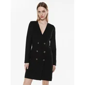 TWINSET Pletena obleka 231TP3100 Črna Slim Fit
