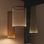 Vibia LED viseča svetilka ARRAY, zelena, 193 x 55 cm, stožec 927 dim - Dnevna soba/jedilnica - Dizajn - Medenina
