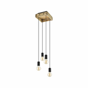 EGLO Viseca lampa WOOTTON 4xE27 25 cm crna/drvo 43591