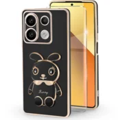 GS Ovitek za Xiaomi Redmi Note 13 5G, Zajec, črn + kaljeno steklo 9H