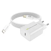 OEM Mayaxess, Omrežni polnilnik za Galaxy S20 Fe 20W + 1m USB-C kabel, Bela, (5000275826)