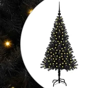Vidaxl Božično drevo med 150 LED z stojalom Črna 120 cm PVC