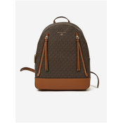 Dark Brown Womens Patterned Backpack Michael Kors - Women