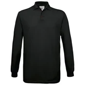 MAJICA DUGI RUKAVI B&C SAFRAN POLO LSL 180G ČRNA 2XL * DO ISTEKA ZALIHA