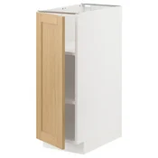METOD Podni element s policama, bela/Forsbacka hrastovina, 30x60 cm