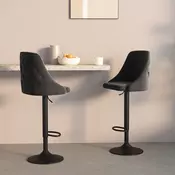 vidaXL Barski stolčki 2 kosa temno siv žamet