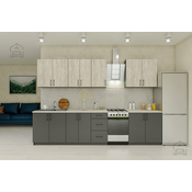 Kuhinjski sestav Modest 260 cm - Korpus graphite grey / Front artwood light, antracit