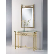 Casa Padrino luxury brass mirror console - Luxury brass console with glass top and wall mirror - Luxury furniture - Wardrobe furniture - Hotel furniture - Luxury quality - Made in Italy