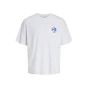JACK & JONES Majica JORVACATION  modra / bela