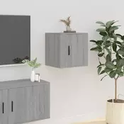 Vidaxl vidaXL Stenska TV omarica, siva, sonoma hrast, 40x34,5x40 cm