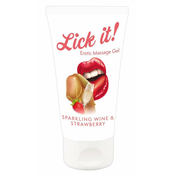 Lick It Erotsko masažno ulje, Aroma Šampanjac i jagoda, 50ml
