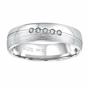 Silvego Poročni srebrni prstan Presley za ženske QRZLP012W (Obseg 49 mm)