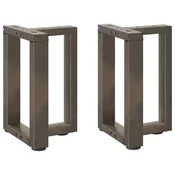 Noge za klub stolic T-oblika 2 kom Crne 38x25x(42-43) cm Celik