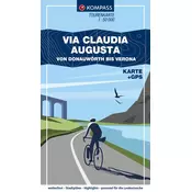 KOMPASS Fahrrad-Tourenkarte Via Claudia Augusta - von Donauwörth bis Verona 1:50.000