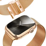 GS Zapestnica + ovitek z zaščitnim ovitko za Apple Watch 10/11 42 mm, roza zlata