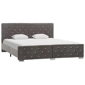 Vidaxl Posteljni okvir siv žamet 160x200 cm