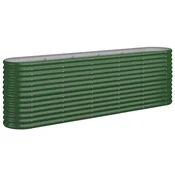 Vidaxl Visoka greda iz cinkanega jekla 224x40x68 cm zelena