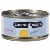 6x70g Cosma Nature Kitten za mačke S piščancem & tuno