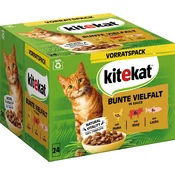 Kitekat Mokra hrana v vrečkah - pisane različice v omaki - 24 kosov po 85g - 2.040 g