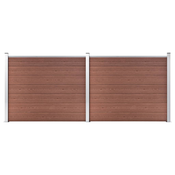 vidaXL Komplet ograjnih panelov WPC 353x146 cm rjav