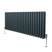 MONSTER Ovalni stebrični radiator in ventili - 600 mm x 1440 mm - antracitno siva, (21569939)