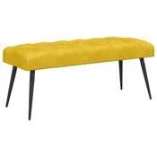 Vidaxl Klop s gumbnim oblazinjenjem Rumena 110 x 40 x 46 cm Žamet