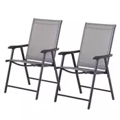Homestar Set kamping stolov 2 kosa 58x64x94 cm siva