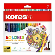 Kores Kolores Mandale barvice, trikotne, 50 barv
